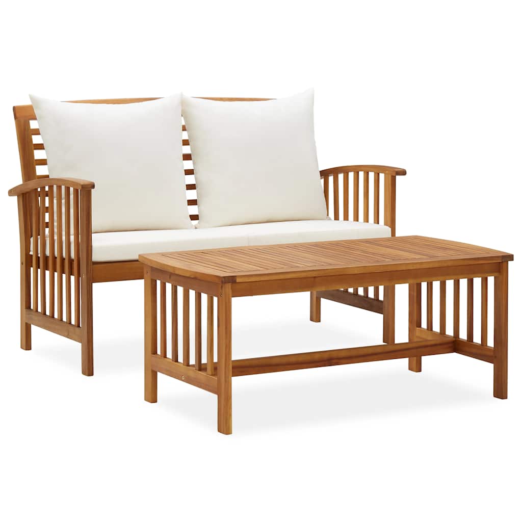 foto del prodotto set divani da giardino 2 pz con cuscini in massello di acacia cod mxl 43185