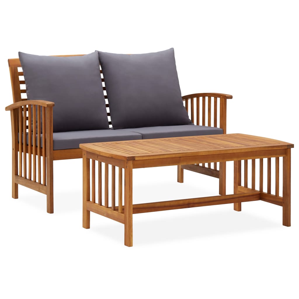 foto del prodotto set divani da giardino 2 pz con cuscini in massello di acacia cod mxl 43186