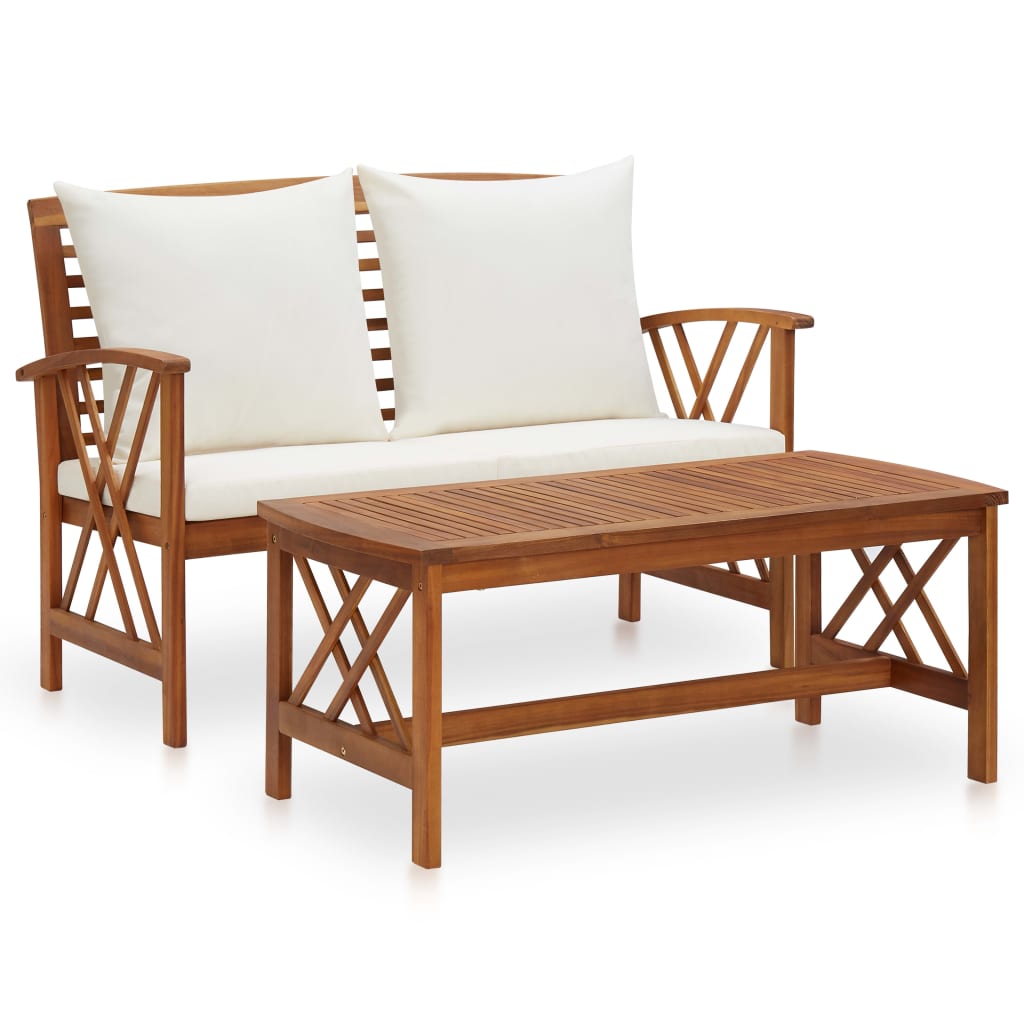 foto del prodotto set divani da giardino 2 pz con cuscini in massello di acacia cod mxl 43201