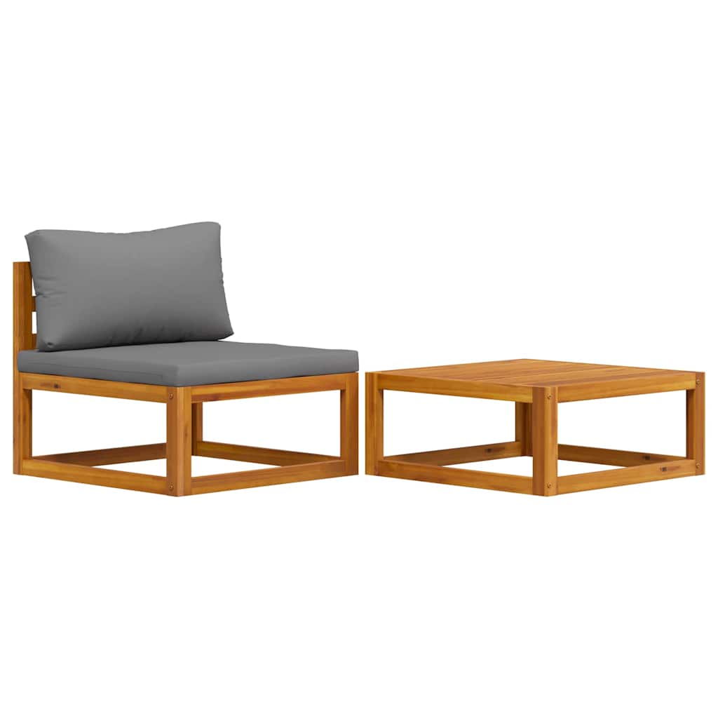 foto del prodotto set divani da giardino 2 pz con cuscini in massello di acacia cod mxl 70669
