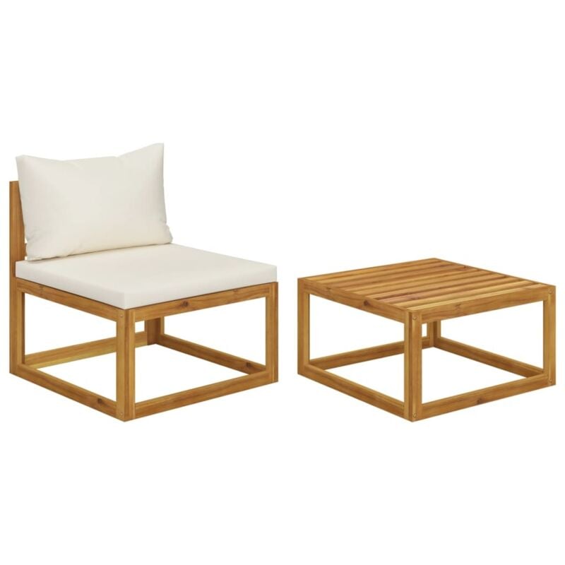 foto del prodotto set divani da giardino 2 pz con cuscini in massello di acacia vidaxl