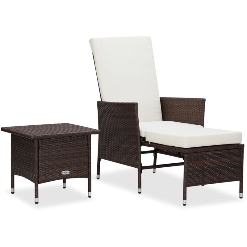 foto del prodotto set divani da giardino 2 pz con cuscini in polyrattan marrone