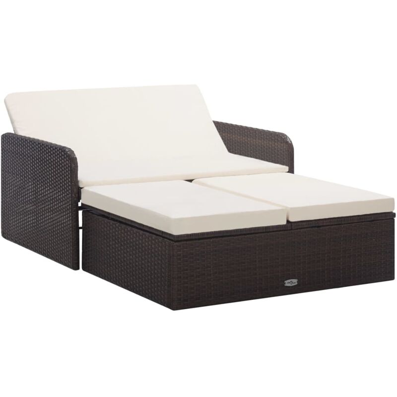 foto del prodotto set divani da giardino 2 pz con cuscini in polyrattan marrone vidaxl