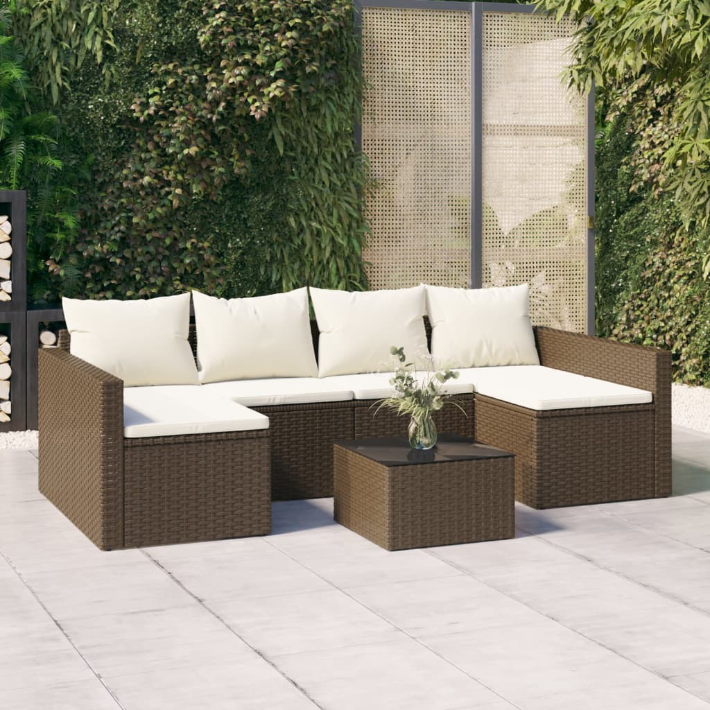 foto del prodotto set divani da giardino 2 pz con cuscini in polyrattan marronecod mxl 95685