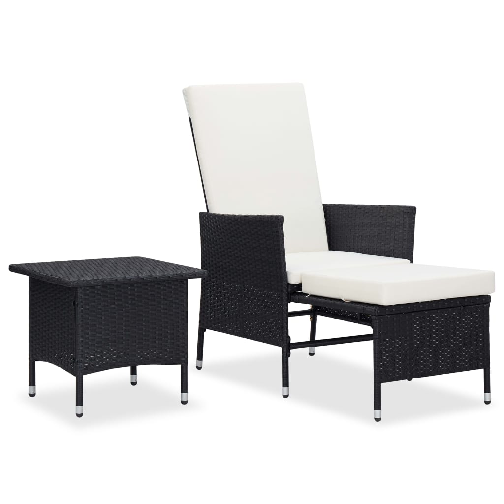 foto del prodotto set divani da giardino 2 pz con cuscini in polyrattan nero cod mxl 37752