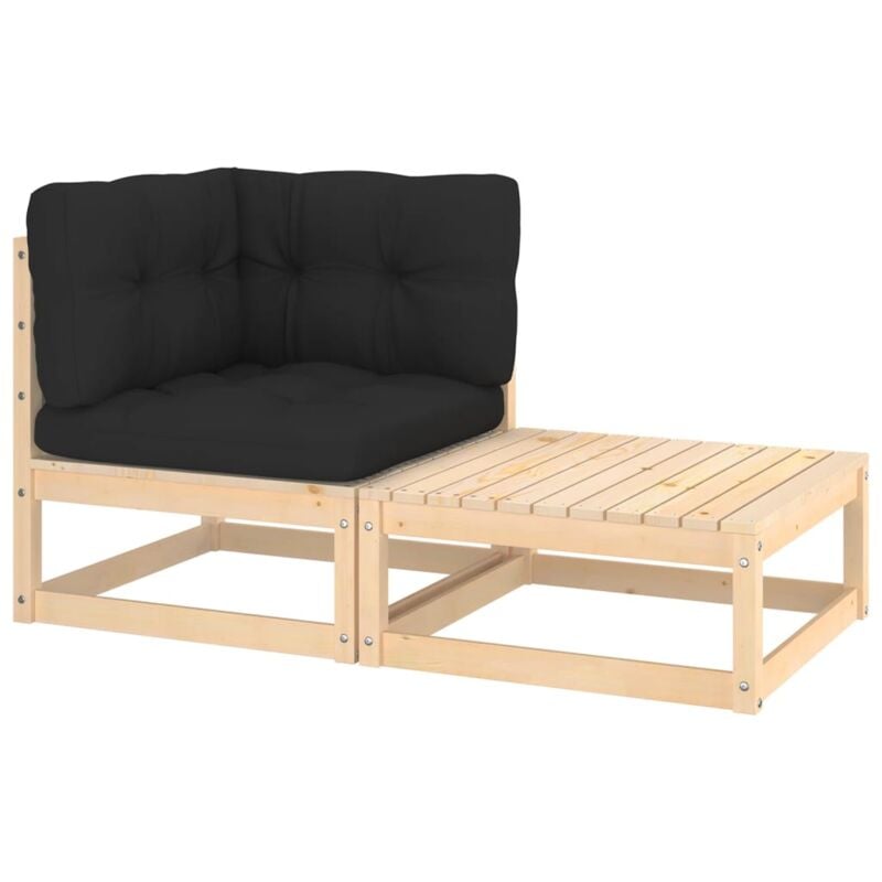 foto del prodotto set divani da giardino 2 pz con cuscini legno massello pino vidaxl