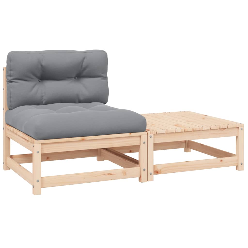 foto del prodotto set divani da giardino 2 pz con cuscini legno massello pinocod mxl 96126