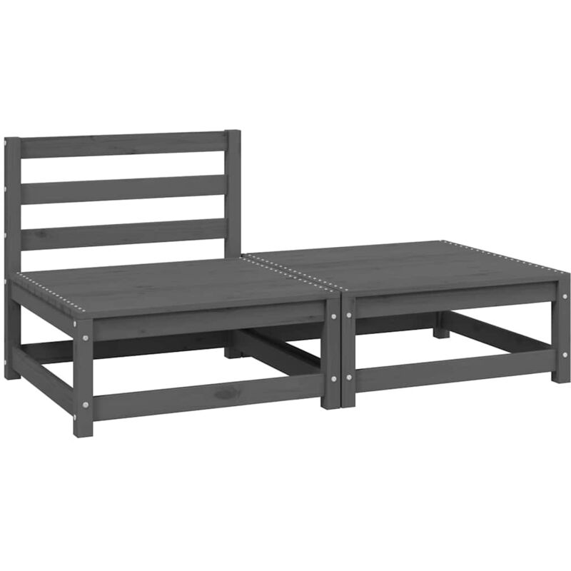 foto del prodotto set divani da giardino 2 pz grigio in legno massello di pino vidaxl
