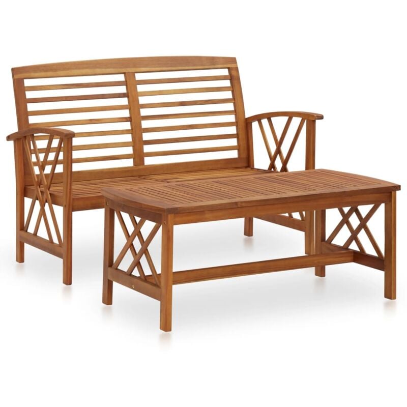 foto del prodotto set divani da giardino 2 pz in legno massello di acacia vidaxl