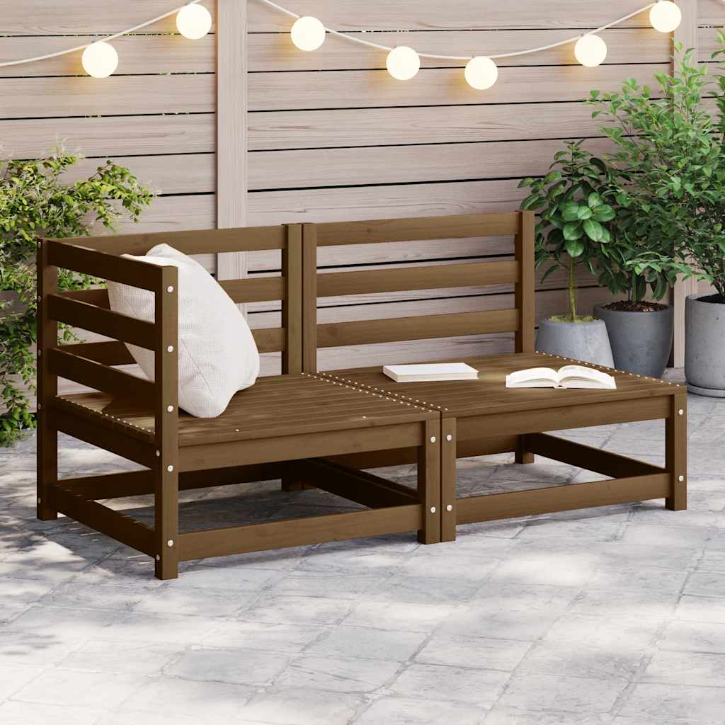foto del prodotto set divani da giardino 2 pz miele in legno massello di pino cod mxl 39529