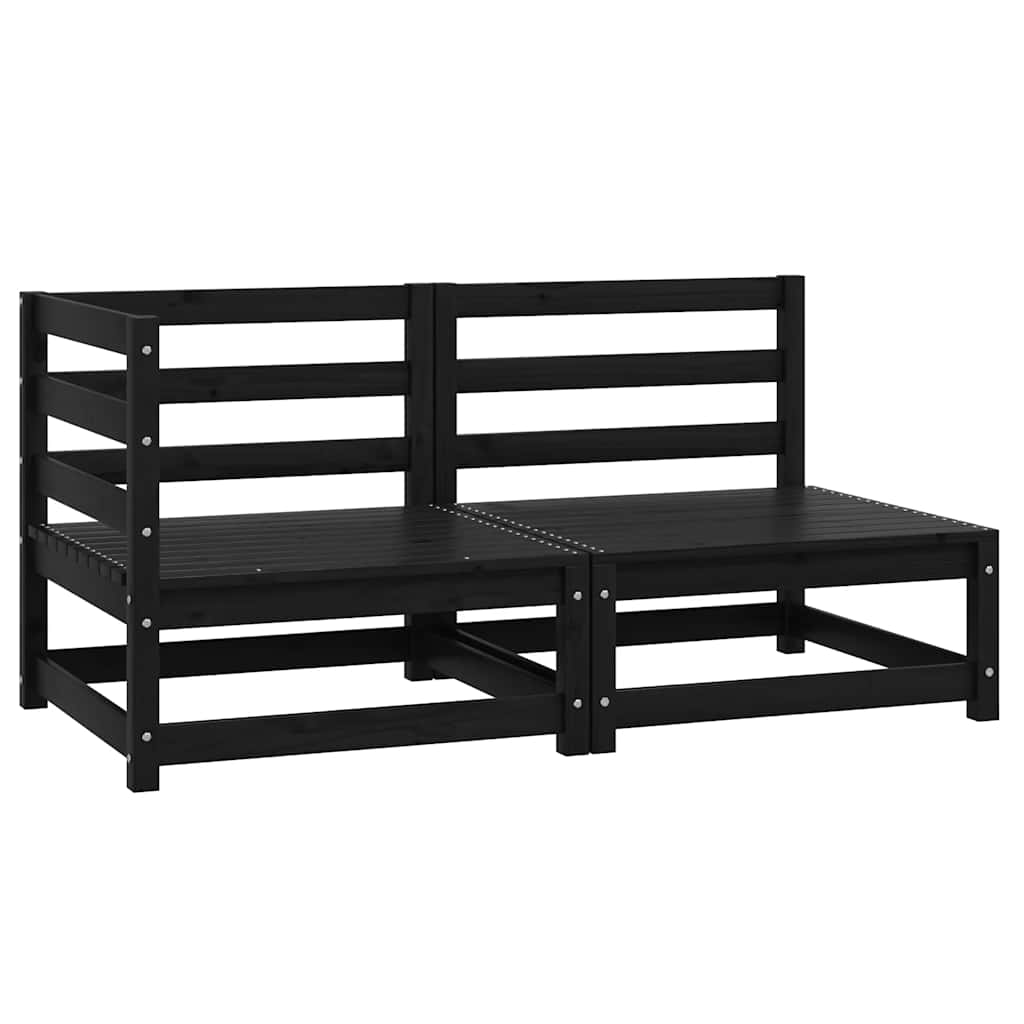 foto del prodotto set divani da giardino 2 pz nero in legno massello di pino cod mxl 41732