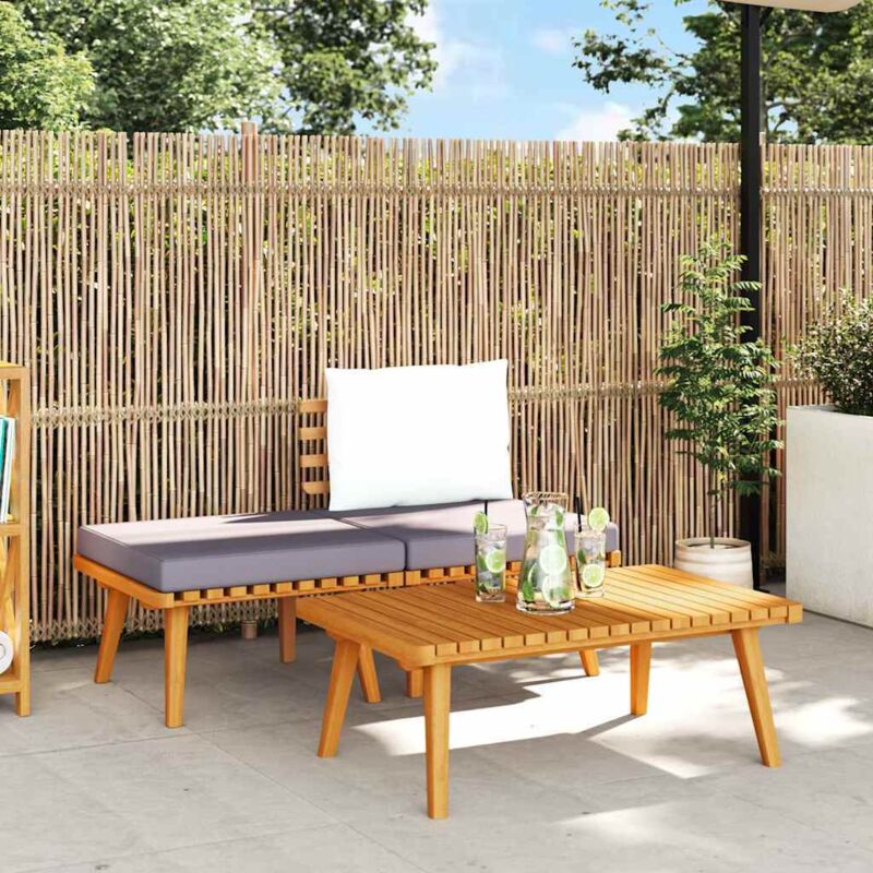 foto del prodotto set divani da giardino 3 pz con cuscini in massello di acacia vidaxl