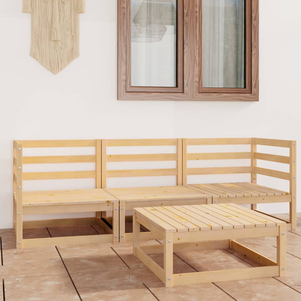 foto del prodotto set divani da giardino 4 pz in legno massello di pino cod mxl 42687