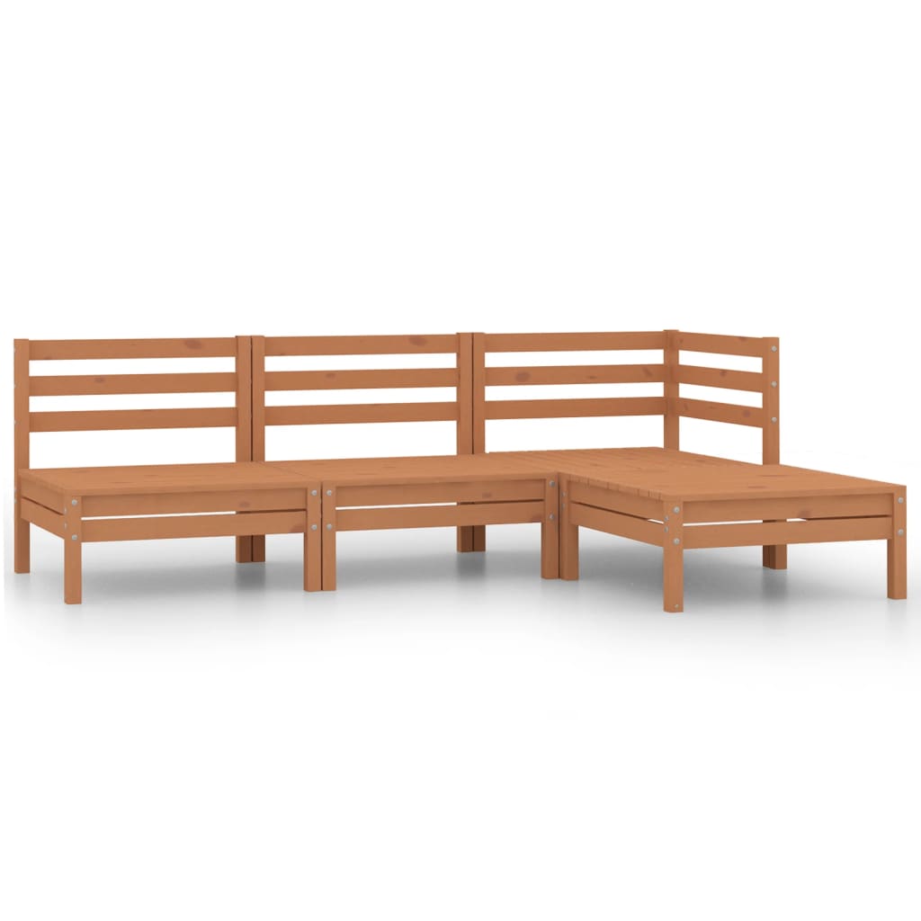 foto del prodotto set divani da giardino 4 pz in legno massello di pino miele cod mxl 41686