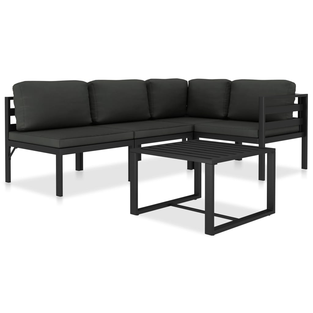foto del prodotto set divani da giardino 5 pz con cuscini in alluminio antracite cod mxl 36926