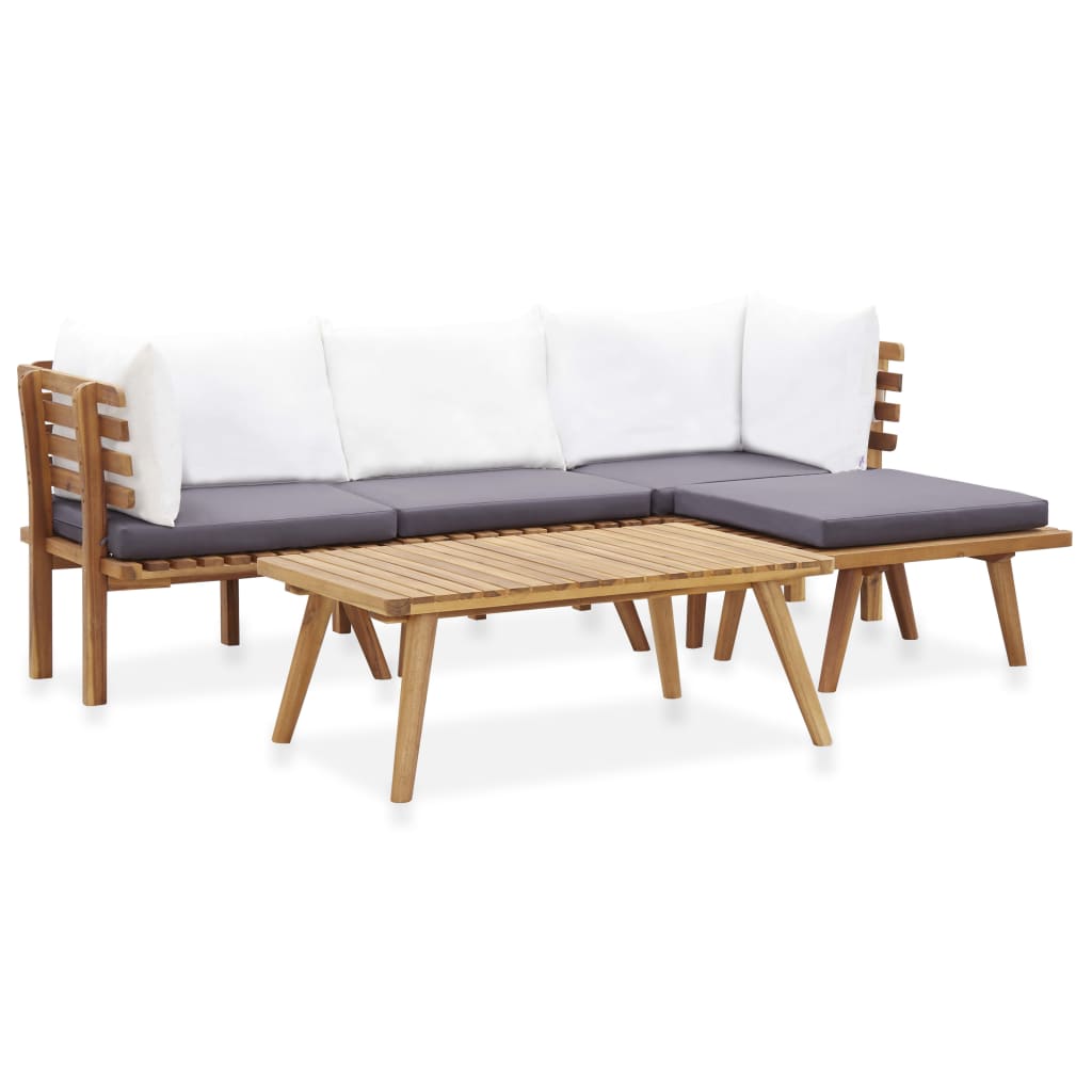 foto del prodotto set divani da giardino 5 pz in legno massello di acacia