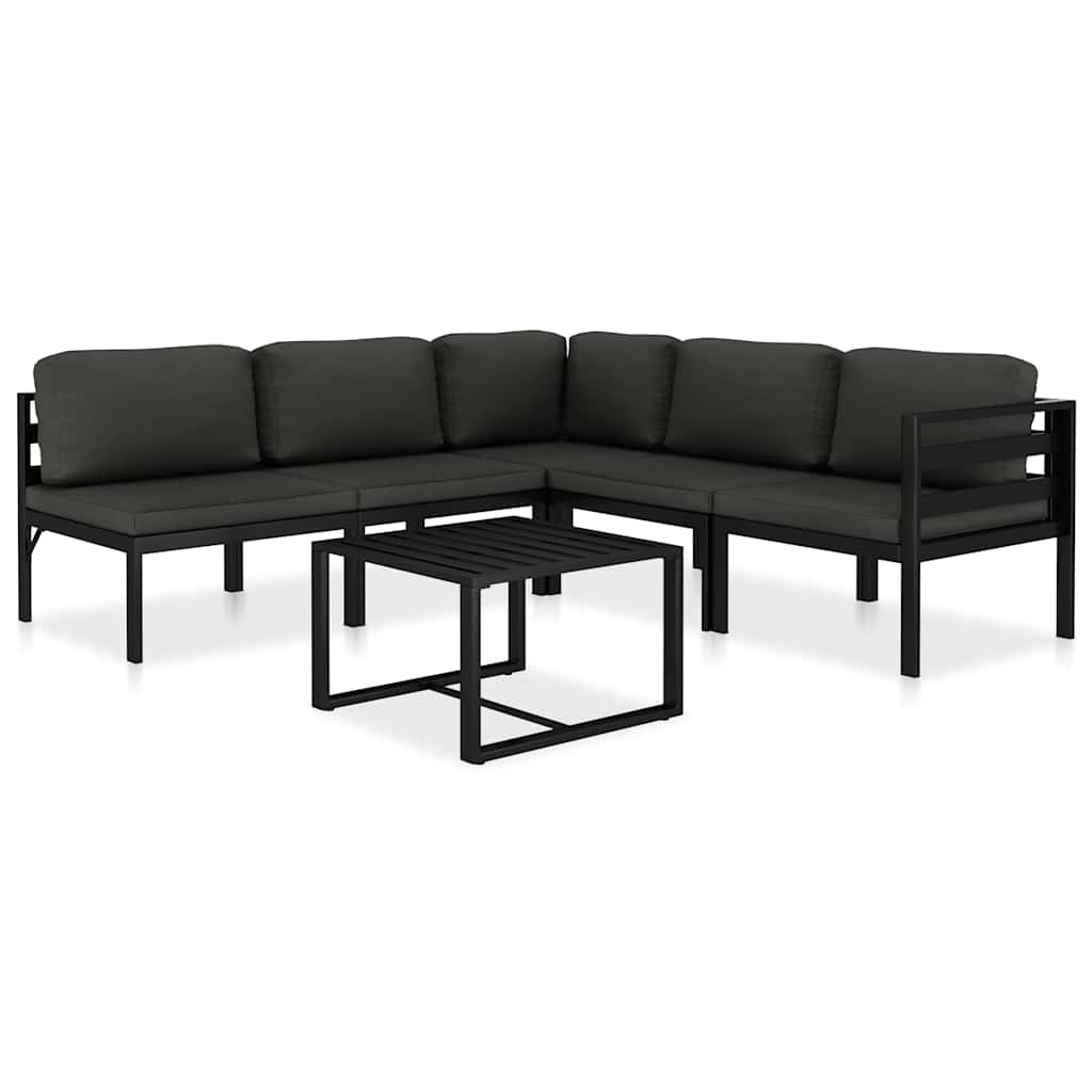 foto del prodotto set divani da giardino 6 pz con cuscini in alluminio antracite cod mxl 40807