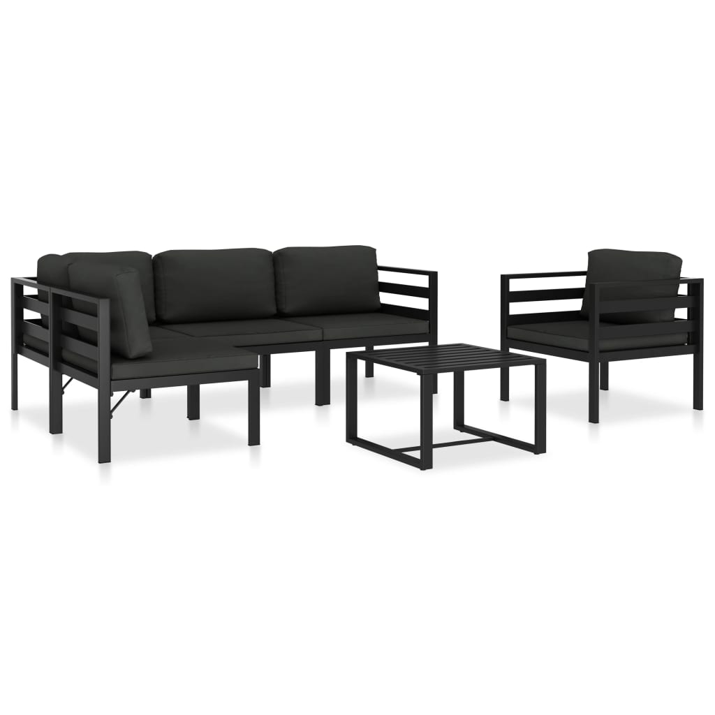 foto del prodotto set divani da giardino 6 pz con cuscini in alluminio antracite cod mxl 46449