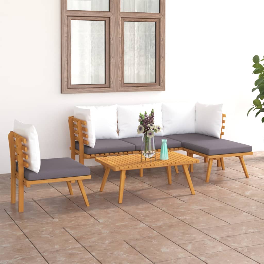 foto del prodotto set divani da giardino 6 pz con cuscini in massello di acacia cod mxl 38190