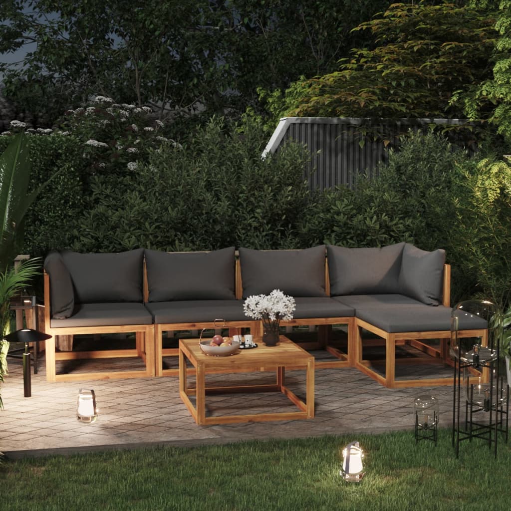 foto del prodotto set divani da giardino 6 pz con cuscini in massello di acacia cod mxl 42068
