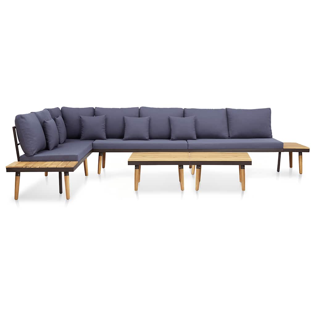 foto del prodotto set divani da giardino 7 posti con cuscini legno acacia marrone cod mxl 39364