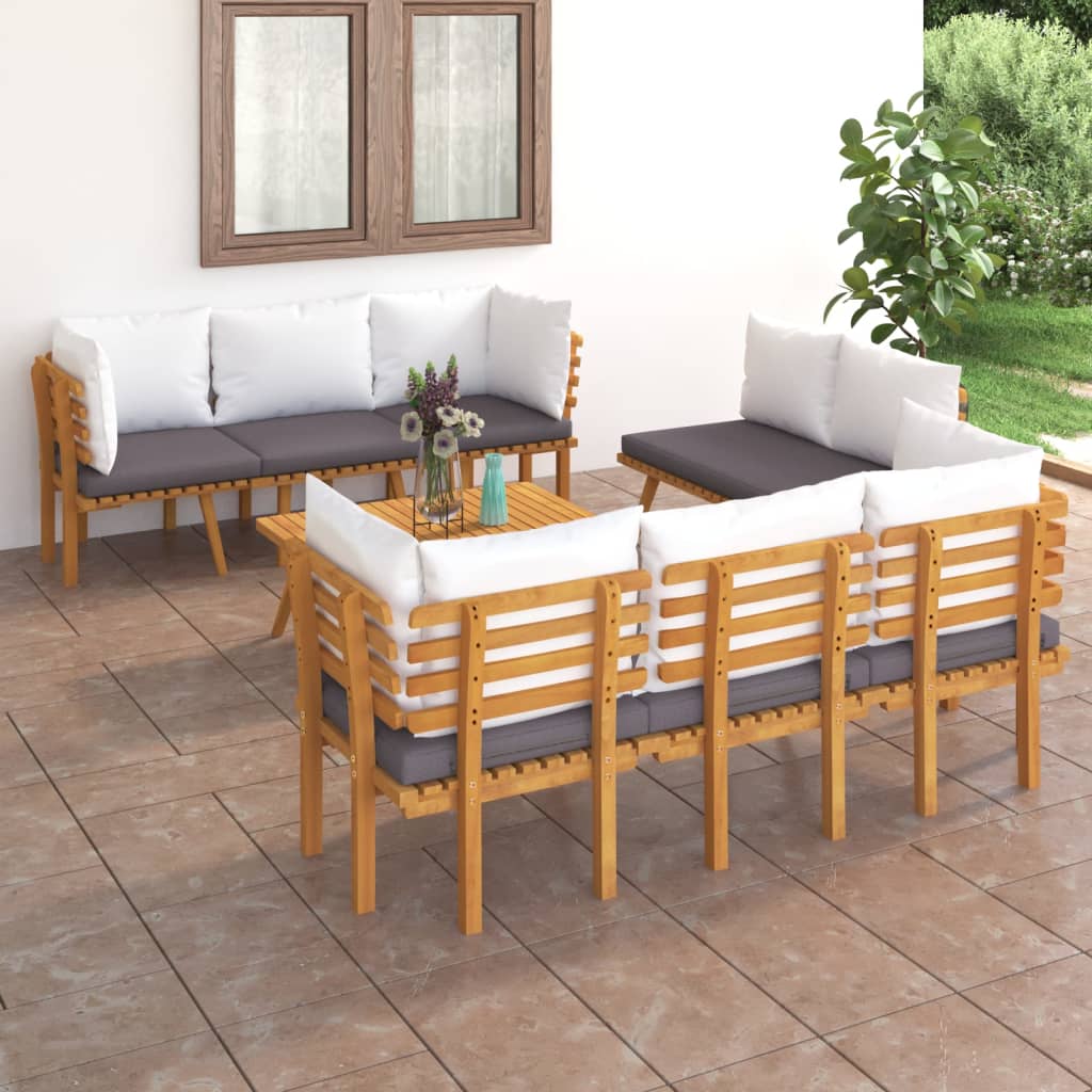 foto del prodotto set divani da giardino 8 pz con cuscini in massello di acacia cod mxl 38194