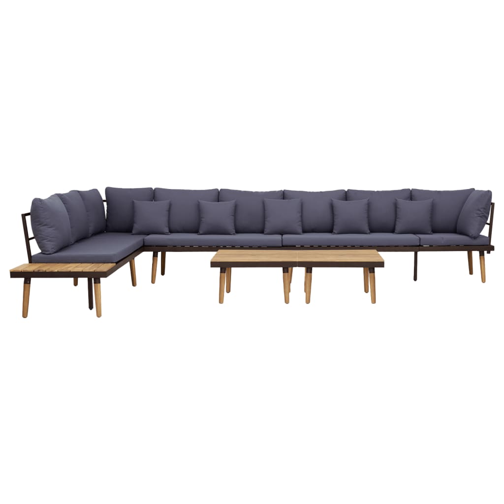 foto del prodotto set divani da giardino a 8 posti con cuscini in massello acacia cod mxl 34835
