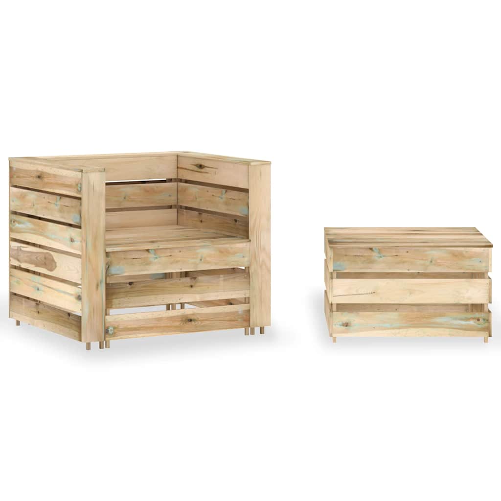 foto del prodotto set divani da giardino su pallet 2 pz legno di pino impregnato cod mxl 66258