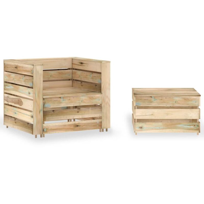 foto del prodotto set divani da giardino su pallet 2 pz legno di pino impregnato vidaxl