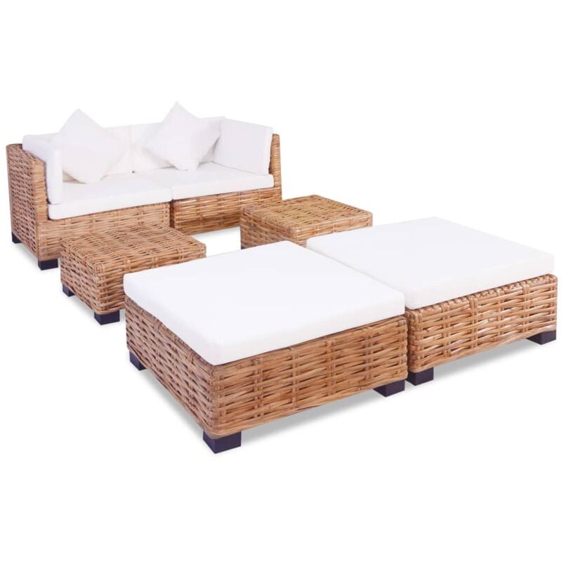 foto del prodotto set divano 16 pz in rattan naturale - vidaxl