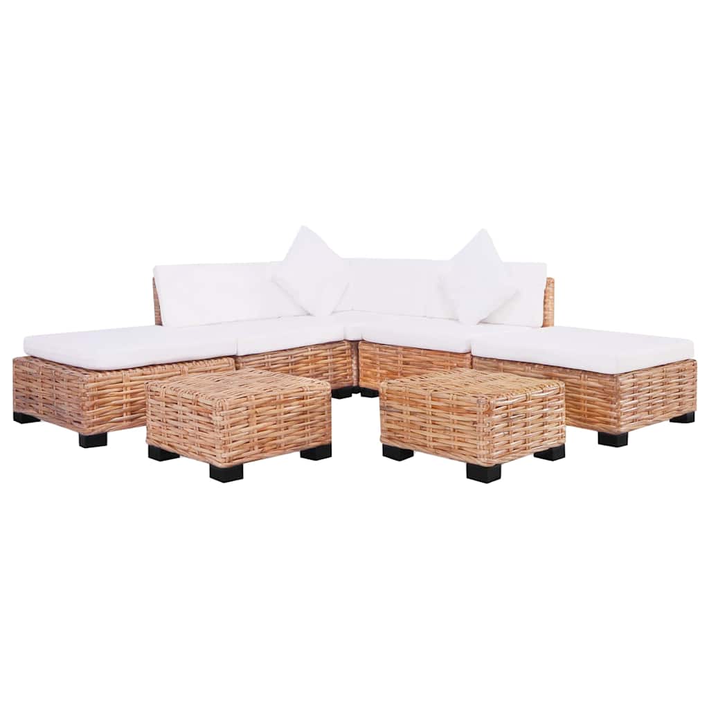 foto del prodotto set divano 18 pz in rattan naturale vidaxl