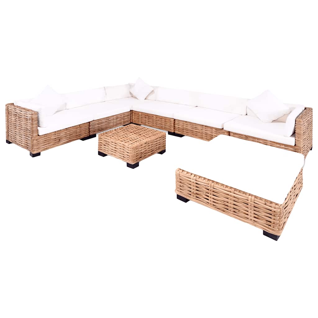 foto del prodotto set divano 27 pz in rattan naturale cod mxl 35119