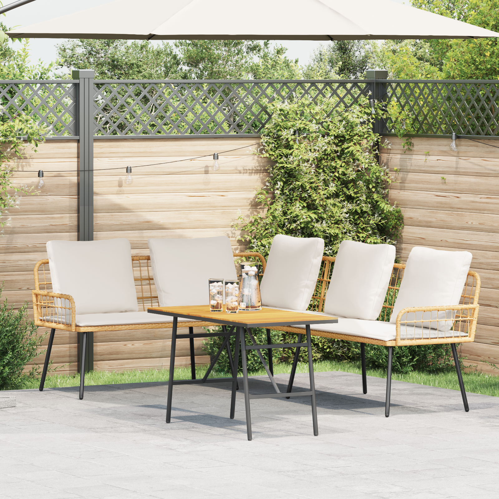 foto del prodotto set divano da giardino 2 pcs naturale polyrattan vidaxl