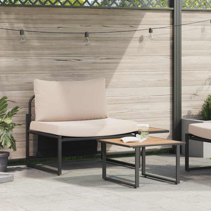 foto del prodotto set divano da giardino 2 pezzi singolo con cuscini tortora vidaxl