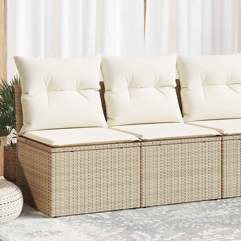 foto del prodotto set divano da giardino 2 pz con cuscini beige polyrattan acacia