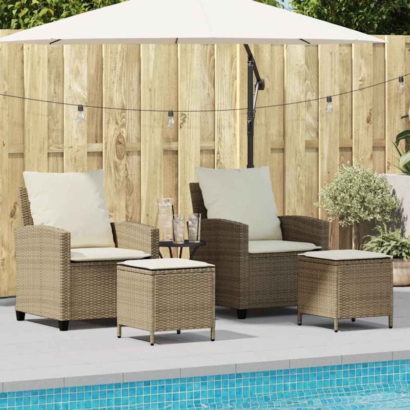foto del prodotto set divano da giardino 4 pz con cuscini beige in polyrattan vidaxl