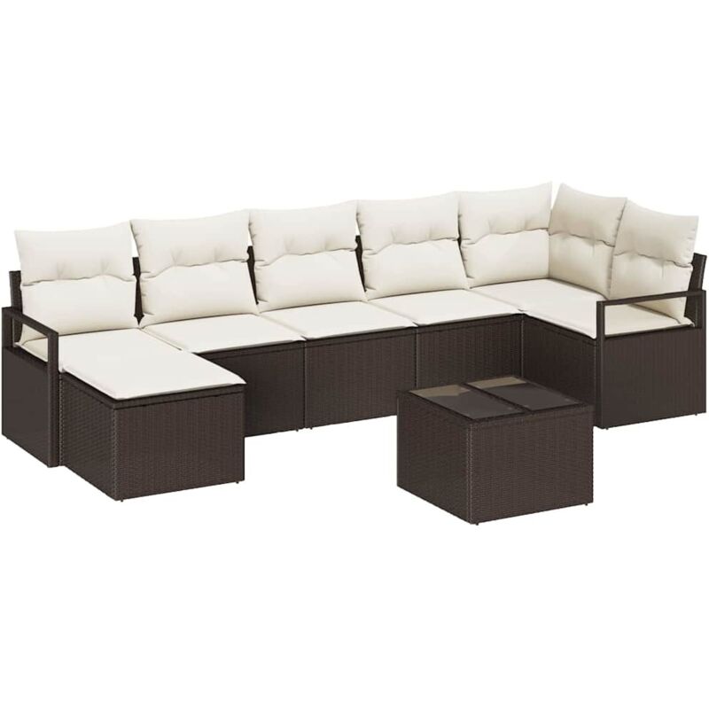 foto del prodotto set divano da giardino di 7 pezzi con cuscini grigio polyrattan vidaxl