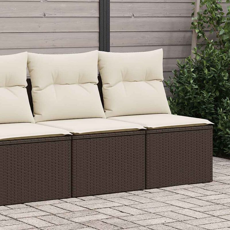 foto del prodotto set divano giardino 4 pz con cuscini marrone polyrattan acacia vidaxl