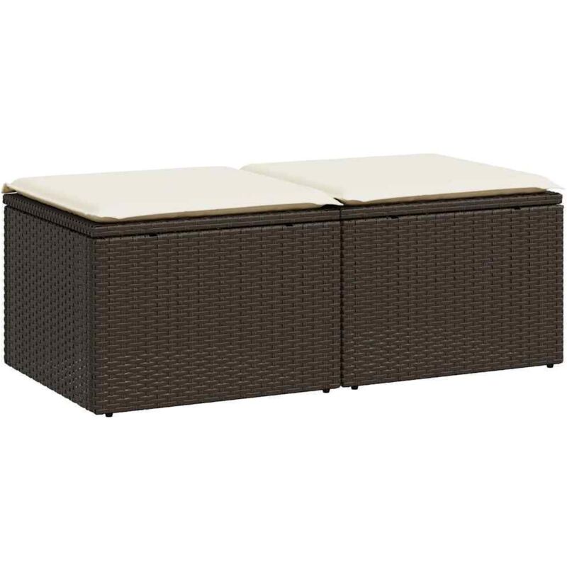 foto del prodotto set divano giardino 4 pz con cuscini marrone polyrattan acacia - vidaxl