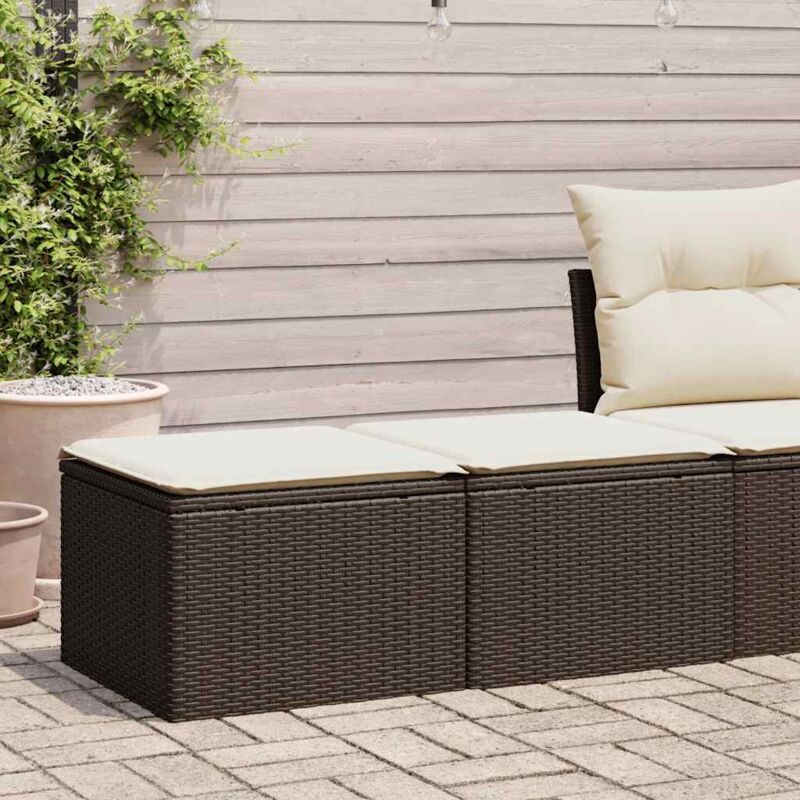 foto del prodotto set divano giardino 4 pz con cuscini marrone polyrattan acacia vidaxl