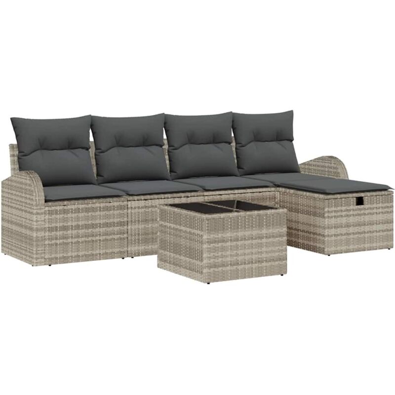 foto del prodotto set divano giardino con cuscini rattan grigio chiaro vidaxl