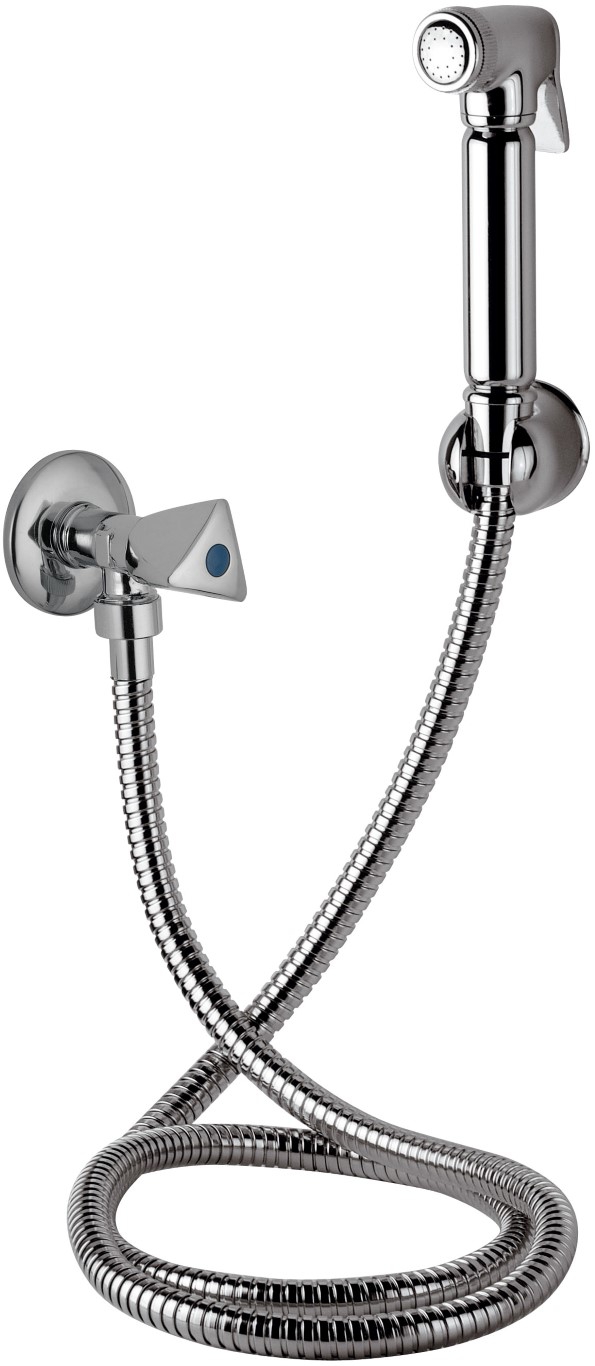 foto del prodotto set doccetta bidet con doccia a pulsante, flessibile, rubinetto e supporto lux set relax