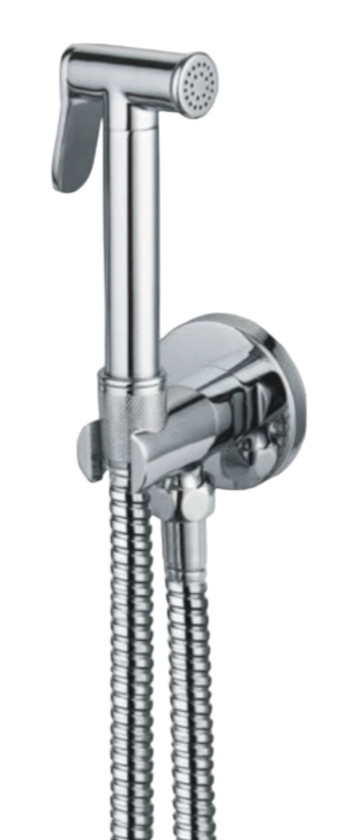 foto del prodotto set doccetta bidet idroscopino con chiusura automatica, tutto ottone flessibile 120 cm