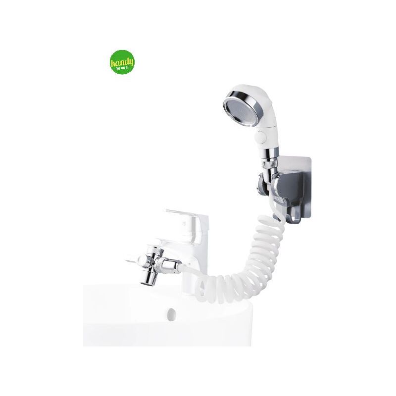 foto del prodotto set doccetta in abs per lavabo da bagno modello fast attacco flessibile 1 2 . attacco aeratore m22 ambra water