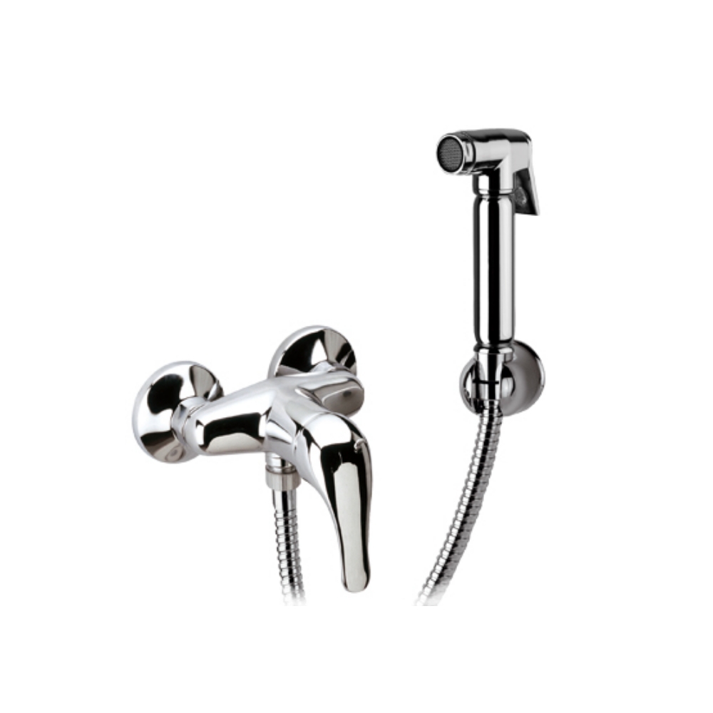 foto del prodotto set doccetta per bidet relax composto da doccia a pulsante, flessibile, miscelatore doccia e supporto lux