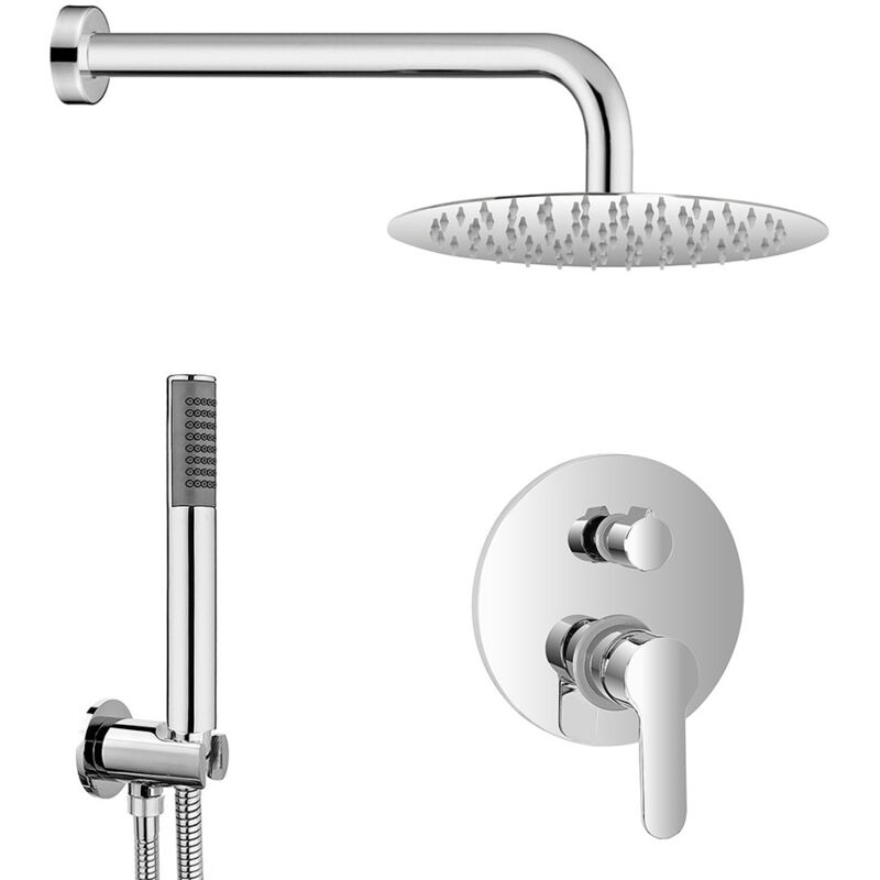 foto del prodotto set doccia a incasso cromato con soffione 20 cm e kit doccino zoe