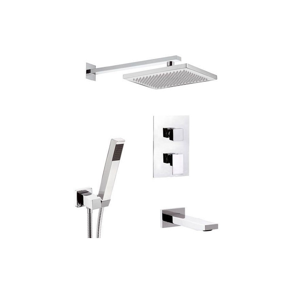 foto del prodotto set doccia completo con rubinetto e deviatore a 5 vie serie skyline