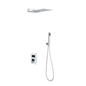 foto del prodotto set doccia completo di incasso doccia, soffione e doccetta quadro cromato sy-1016c tokyo