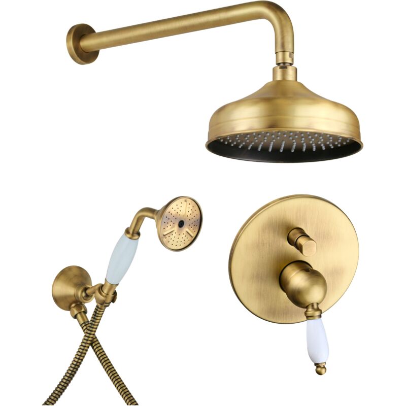 foto del prodotto set doccia completo in colore bronzo antico gattoni orta kt100 27vb.ol bronzo