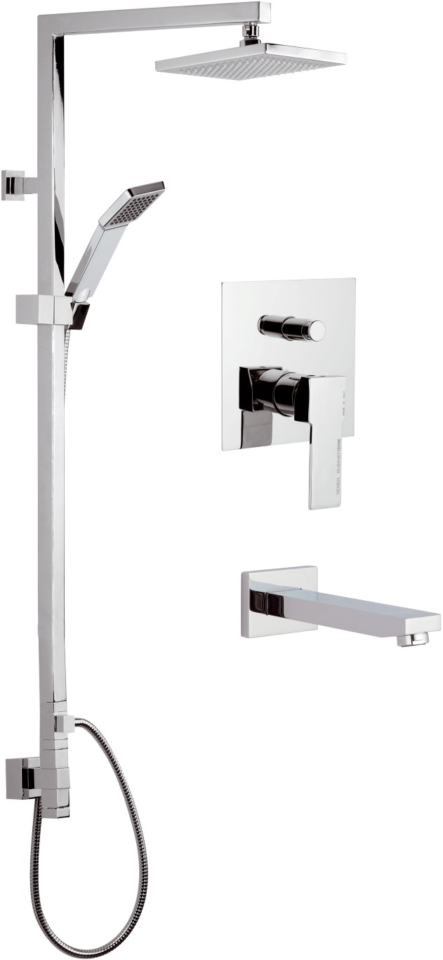 foto del prodotto set doccia completo quadro moderno serie wellness qubika